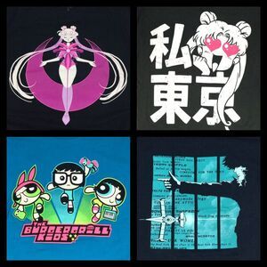 Tee Fury Graphic Tees Lot Women Sm *Burgergrill Kids *Spike Spiegel *Sailor Moon